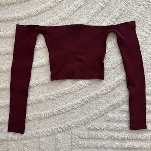 VTG Forever 21 Off The Shoulder Ribbed Knit Cropped Top Women’s Size Medium